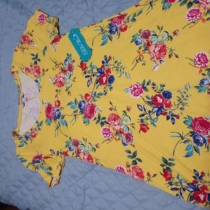Sunshine yellow floral dress. Net never worn